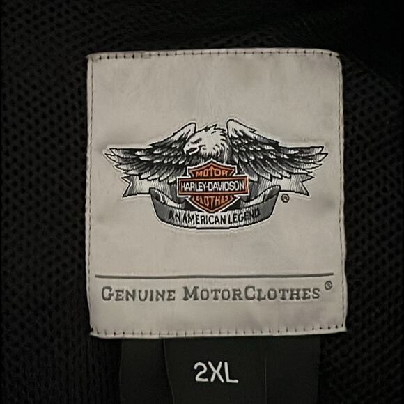Harley Davidson Windbreaker Womens Size 2X Black Full Zip Pockets Hood Biker - Picture 13 of 16